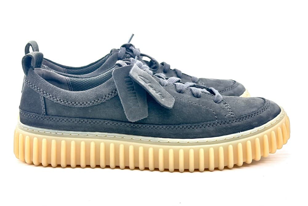 Clarks sneakers uomo Torhill Lace in nubuk grigio antracite - 4