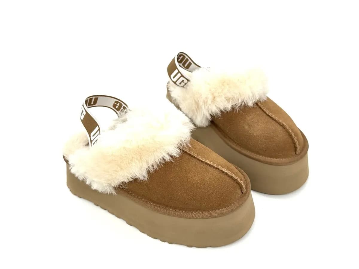 UGG ciabatte donna scamosciate cuoio platform foderate lana cinturino logo in Pantofole Calzature Durello - Agna, commercioVirtuoso.it