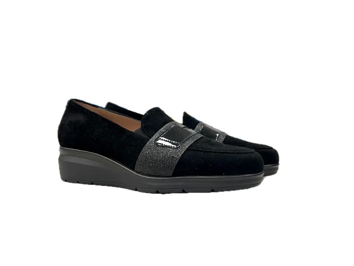 comfort Mocassini donna camoscio nero - 8