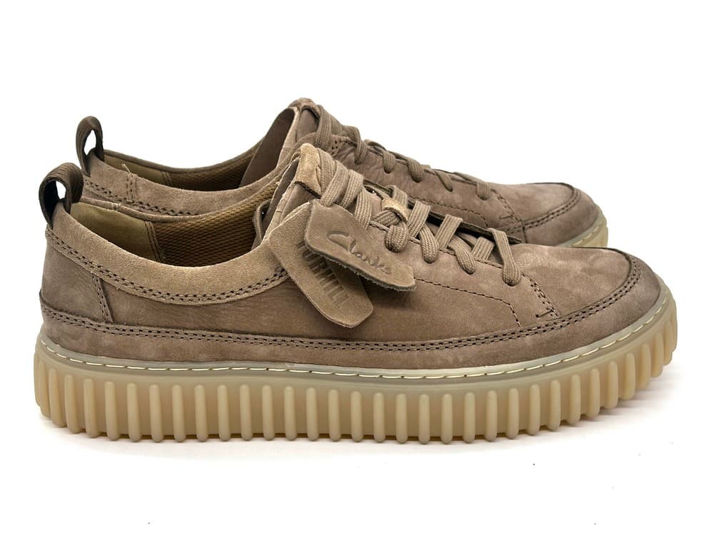 Clarks Sneakers uomo Torhill Lace in nubuk beige scuro - 6