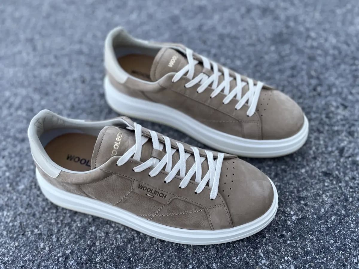 WOOLRICH Sneakers Uomo Beige Nabuk Abrasivato - 7