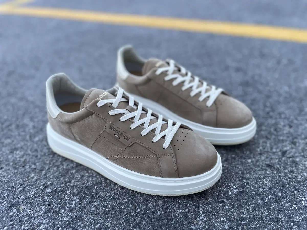 WOOLRICH Sneakers Uomo Beige Nabuk Abrasivato in Sneaker casual Calzature Durello - Agna, commercioVirtuoso.it