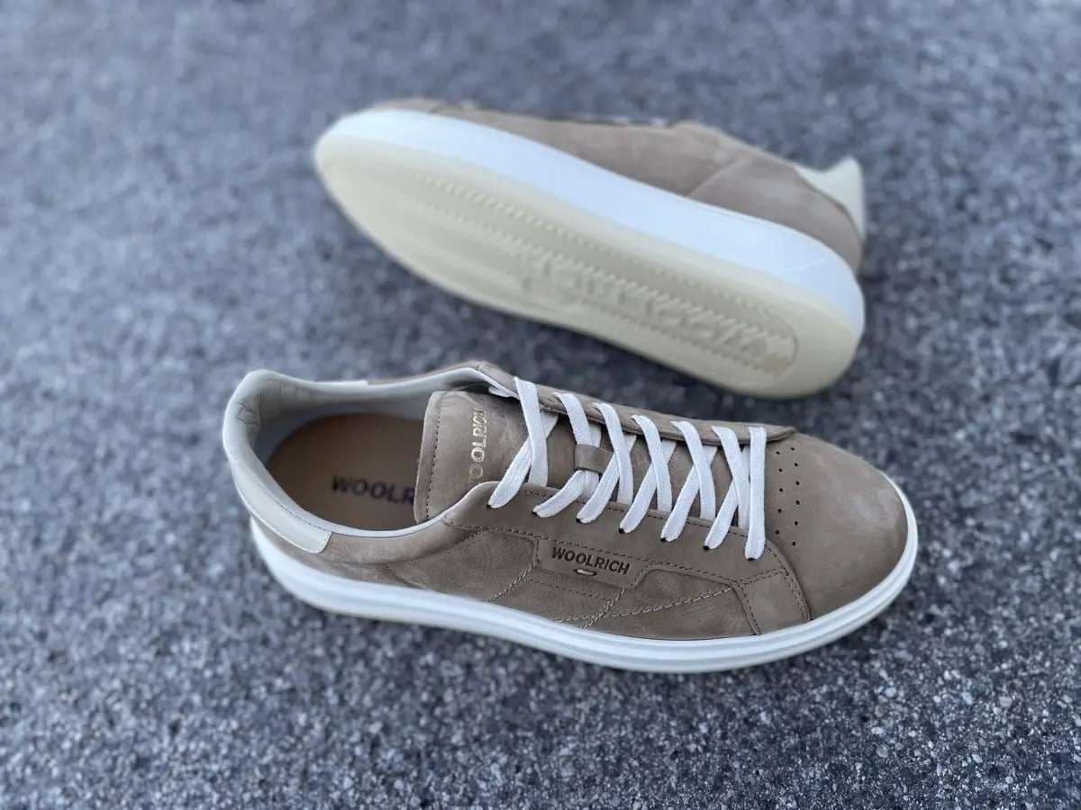 WOOLRICH Sneakers Uomo Beige Nabuk Abrasivato - 7