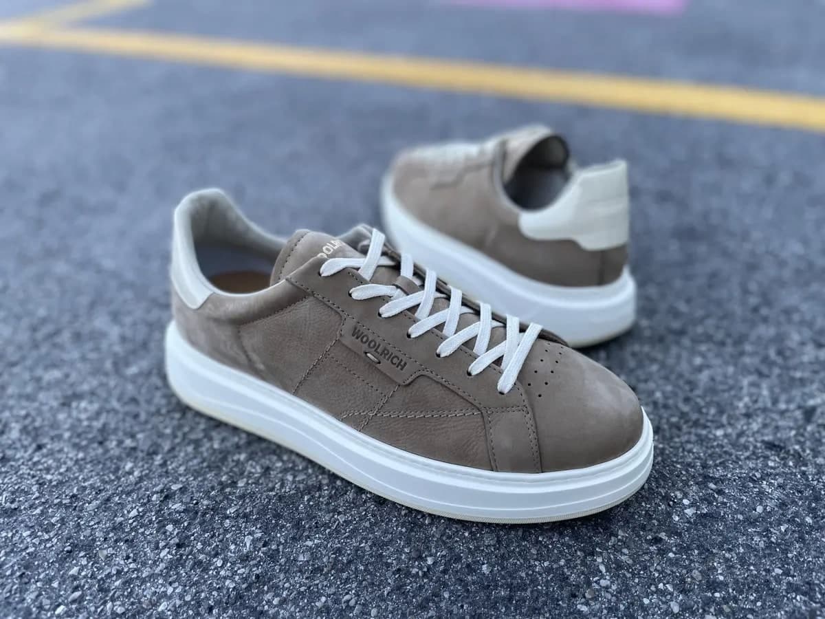 WOOLRICH Sneakers Uomo Beige Nabuk Abrasivato in Sneaker casual Calzature Durello - Agna, commercioVirtuoso.it