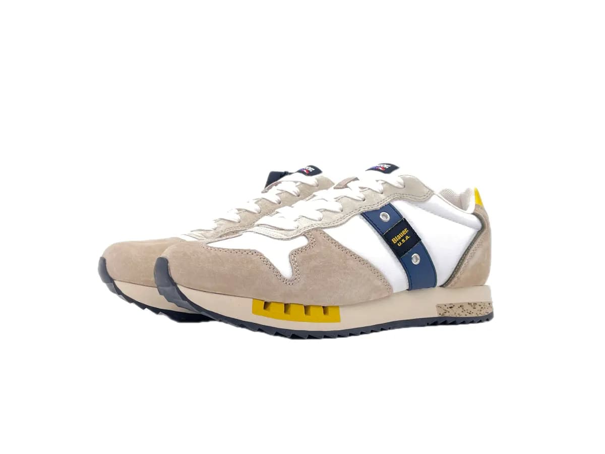 BLAUER Sneakers Uomo Queens01 White Beige - 6