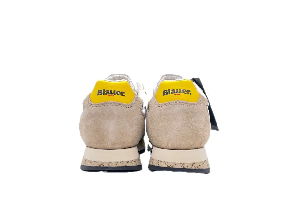 BLAUER Sneakers Uomo Queens01 White Beige in Sneaker casual Calzature Durello - Agna, commercioVirtuoso.it