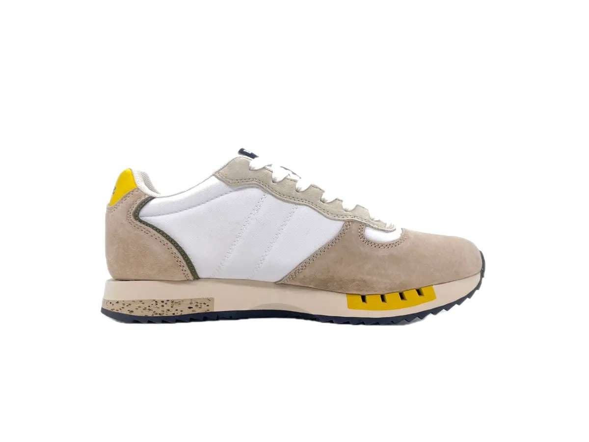 BLAUER Sneakers Uomo Queens01 White Beige in Sneaker casual Calzature Durello - Agna, commercioVirtuoso.it