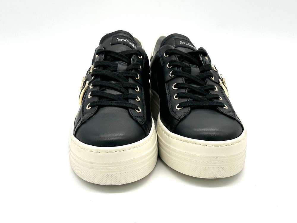 NERO GIARDINI Sneakers donna pelle nera etoile miele in Sneaker casual Calzature Durello - Agna, commercioVirtuoso.it