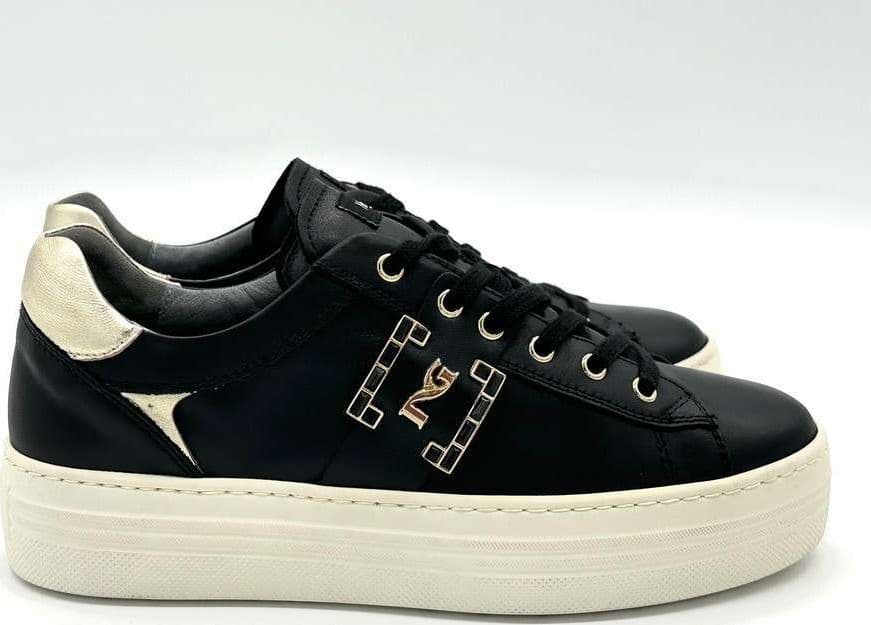 NERO GIARDINI Sneakers donna pelle nera etoile miele in Sneaker casual Calzature Durello - Agna, commercioVirtuoso.it