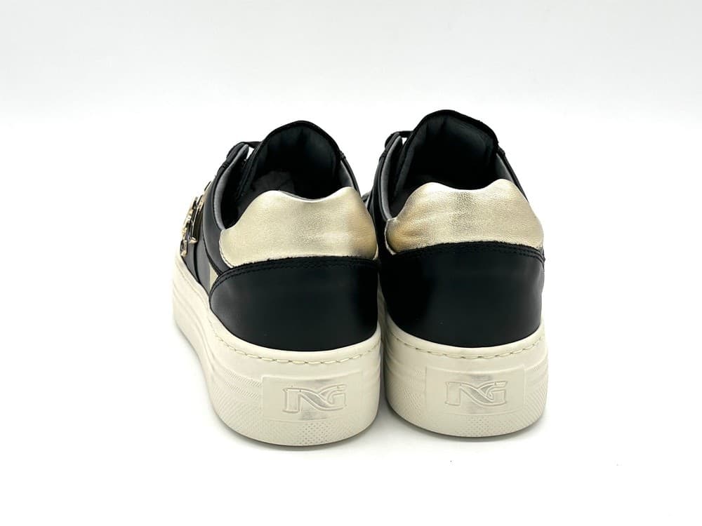 NERO GIARDINI Sneakers donna pelle nera etoile miele in Sneaker casual Calzature Durello - Agna, commercioVirtuoso.it