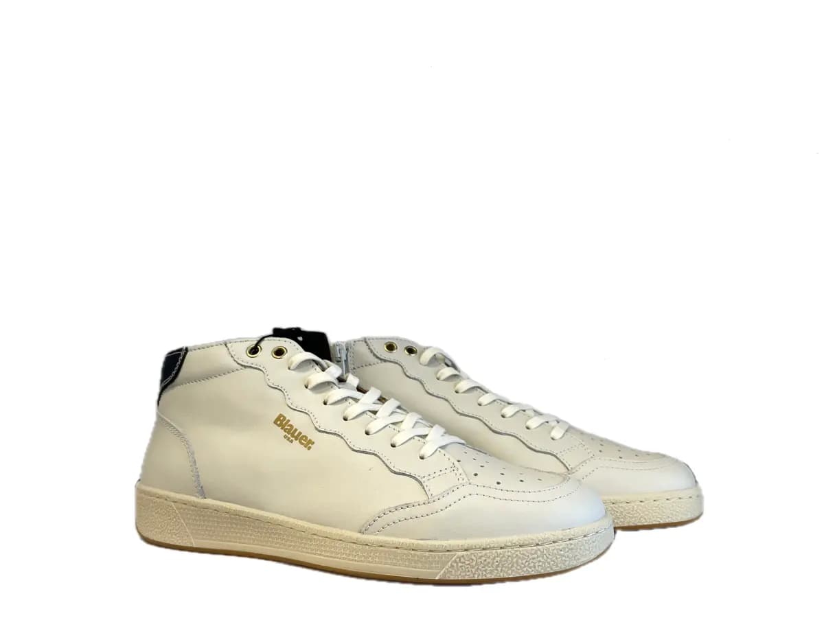 BLAUER Sneakers alta uomo Murray 02 in pelle white - 5