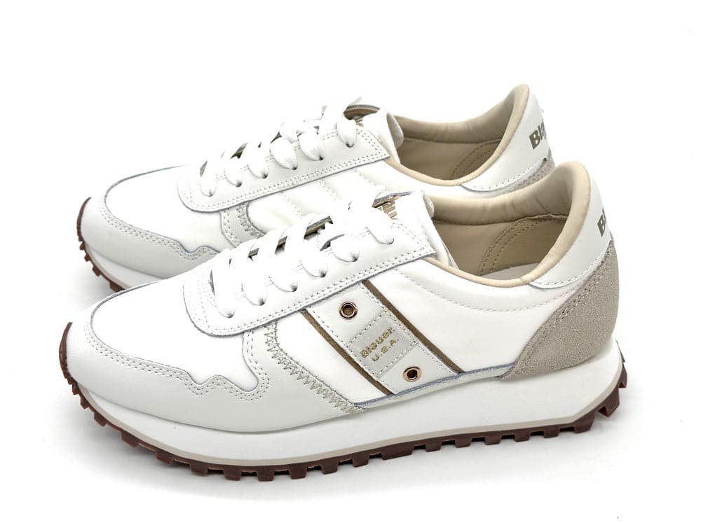 BLAUER Sneakers donna MILLEN03 White Cream in Sneaker casual Calzature Durello - Agna, commercioVirtuoso.it