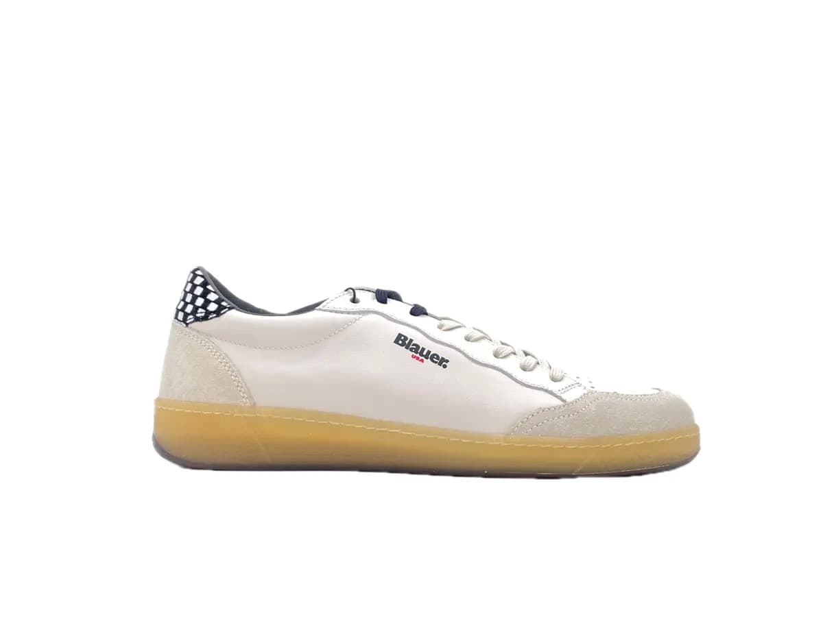 BLAUER Sneakers Murray Uomo White Black in Sneaker casual Calzature Durello - Agna, commercioVirtuoso.it