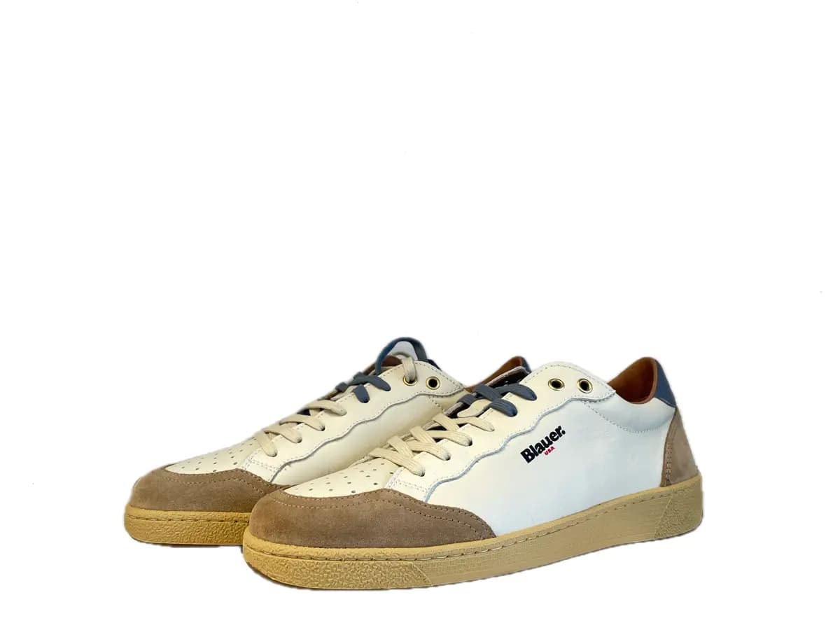 BLAUER Sneakers uomo Murray 01 Pelle White Brown - 6