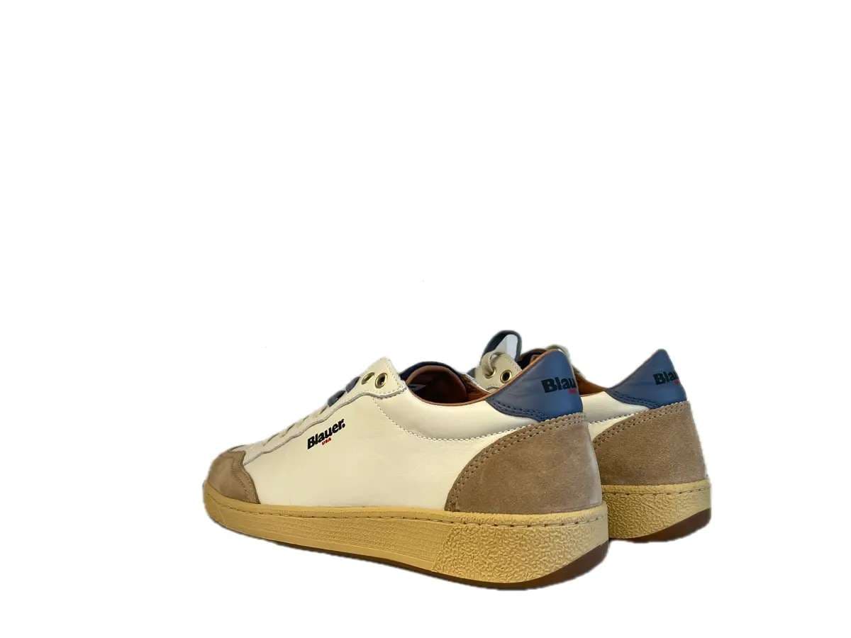 BLAUER Sneakers uomo Murray 01 Pelle White Brown in Sneaker casual Calzature Durello - Agna, commercioVirtuoso.it