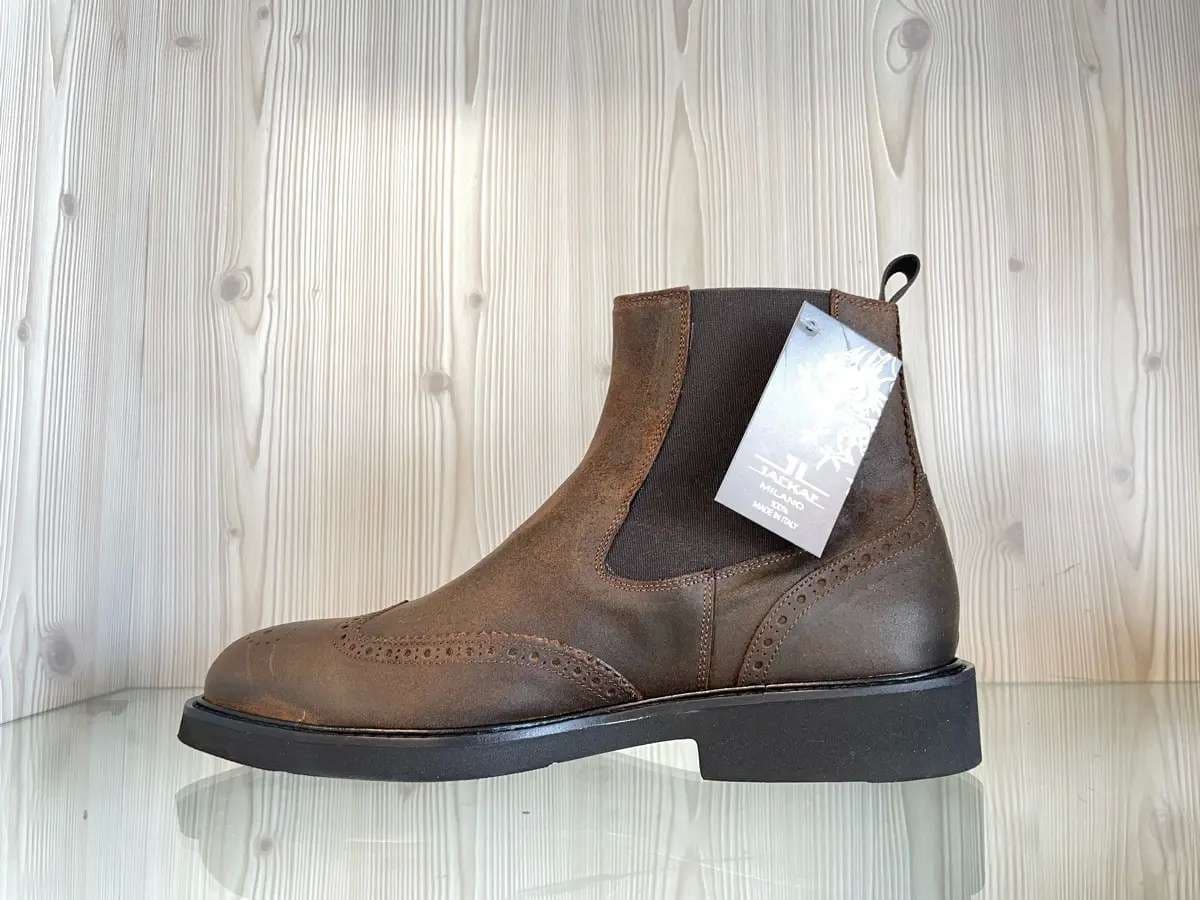 Jackal Milano stivaletti uomo Chelsea in pelle marrone in Stivali Calzature Durello - Agna, commercioVirtuoso.it