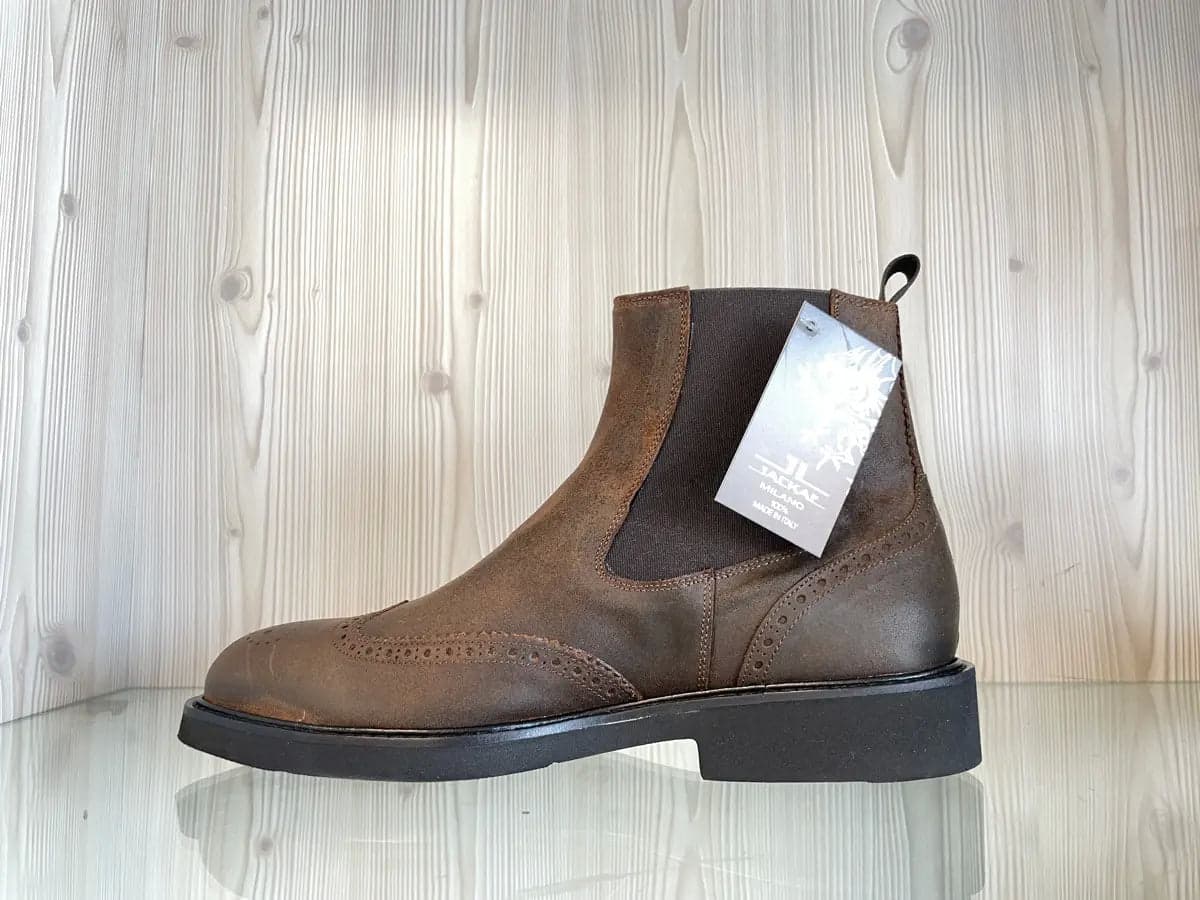 Jackal Milano stivaletti uomo Chelsea in pelle marrone in Stivali Calzature Durello - Agna, commercioVirtuoso.it