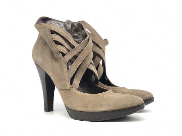 BORGO Décolleté Intrecciato Suede Taupe - 4