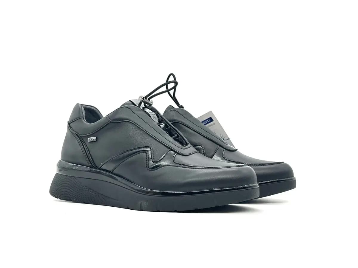 Stonefly sneaker donna pelle nera comfort suola ammortizzata casual - 5