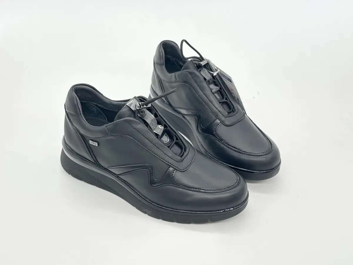 Stonefly sneaker donna pelle nera comfort suola ammortizzata casual - 5