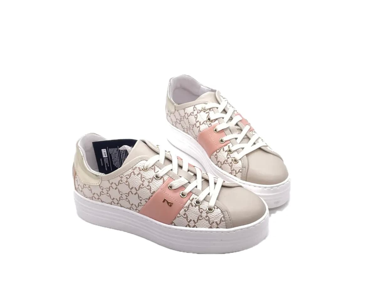 NERO GIARDINI Sneakers Donna Beige Rosa in Sneaker casual Calzature Durello - Agna, commercioVirtuoso.it