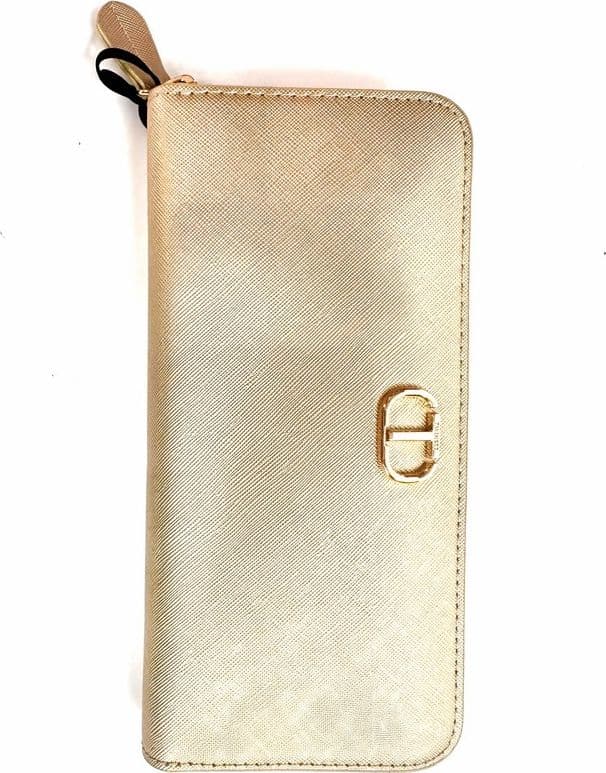 TWINSET Portafoglio Zip around grande 241TH7010 Saffiano Golden