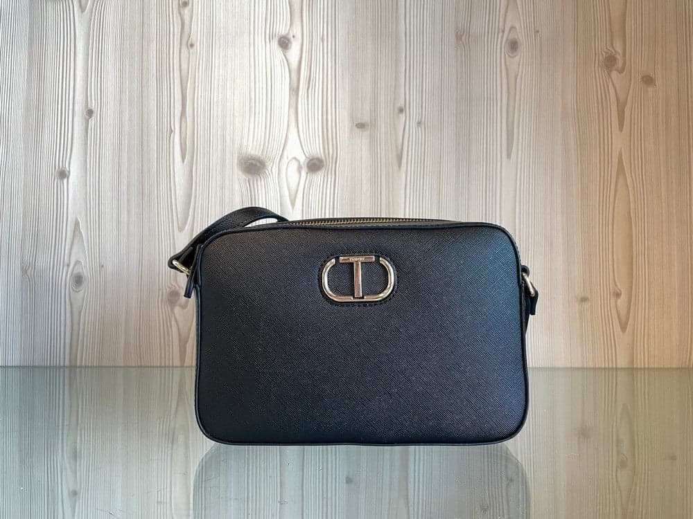 TWINSET Tracolla CAMERA BAG 241TB7123 saffiano nero