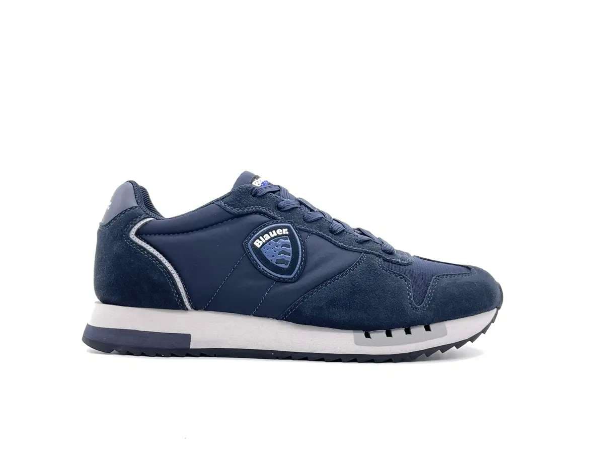 BLAUER Sneakers uomo Queens05 in camoscio e tessuto Navy in Sneaker casual Calzature Durello - Agna, commercioVirtuoso.it
