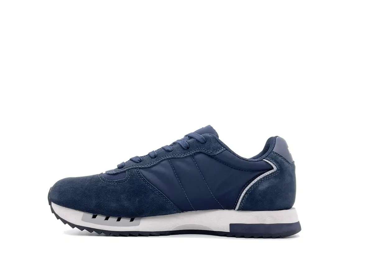 BLAUER Sneakers uomo Queens05 in camoscio e tessuto Navy - 5
