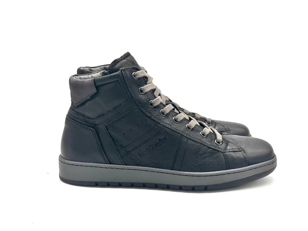 NERO GIARDINI Sneakers alta uomo in Pelle colore nero - 7