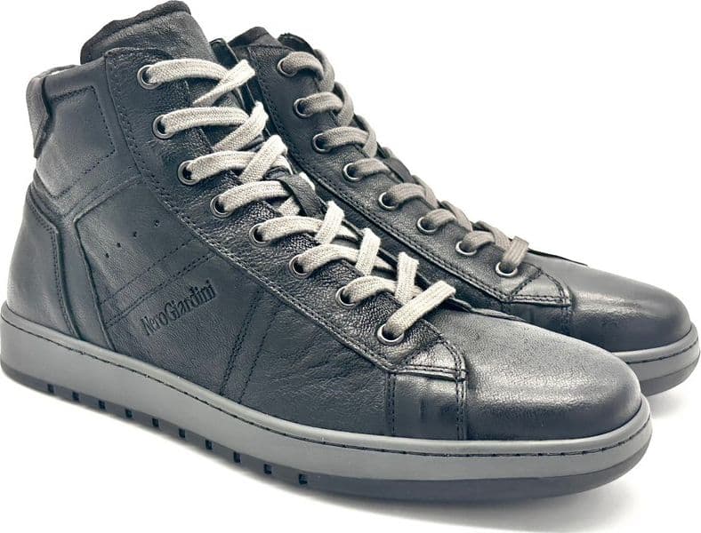 NERO GIARDINI Sneakers alta uomo in Pelle colore nero in Sneaker casual Calzature Durello - Agna, commercioVirtuoso.it