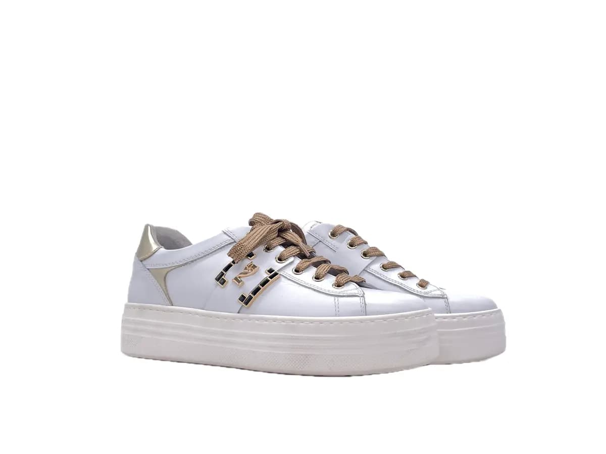 NERO GIARDINI Sneakers donna in pelle bianca - 5