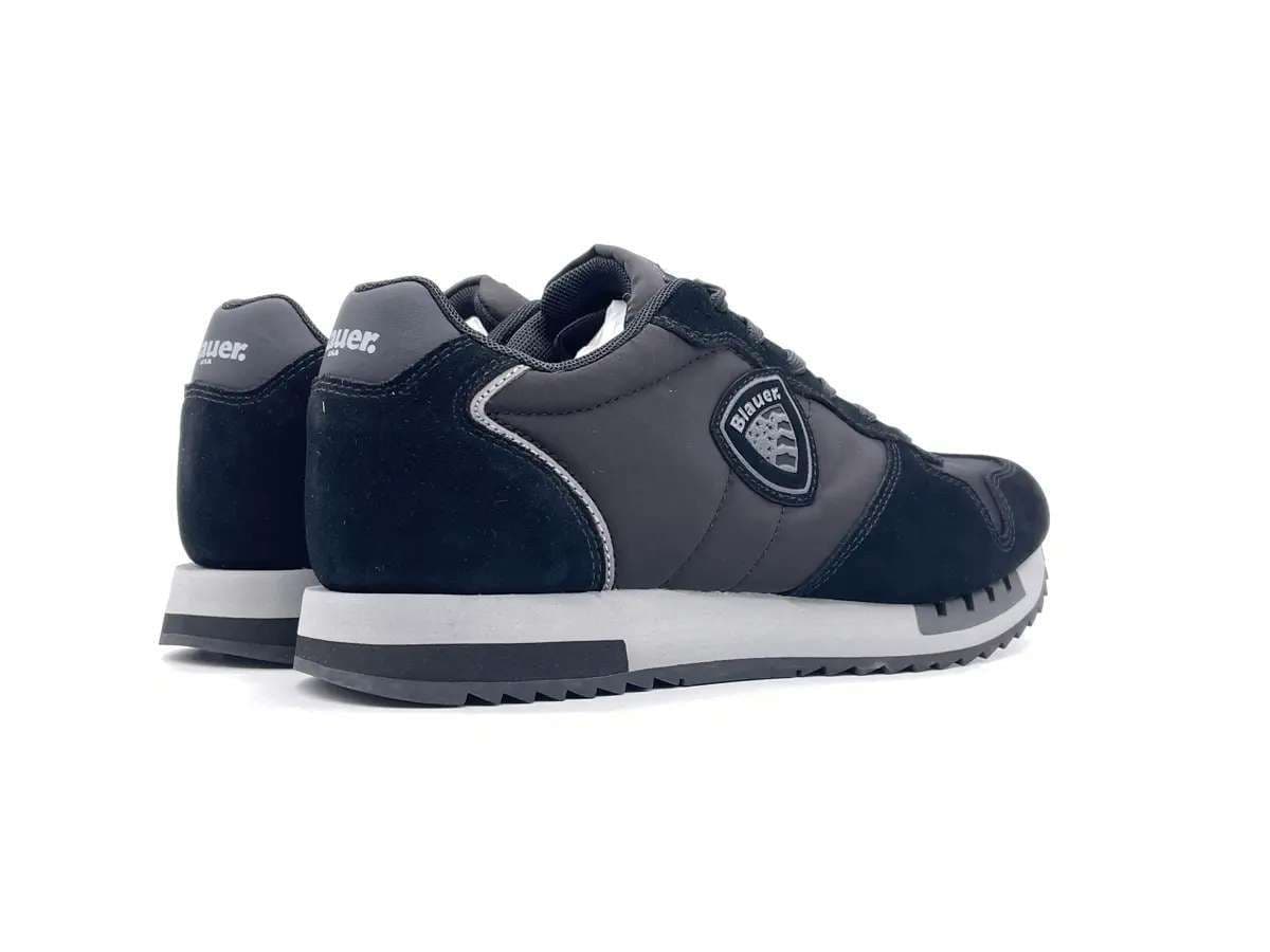 BLAUER Sneakers uomo QUEENS05 in camoscio e tessuto black in Sneaker casual Calzature Durello - Agna, commercioVirtuoso.it