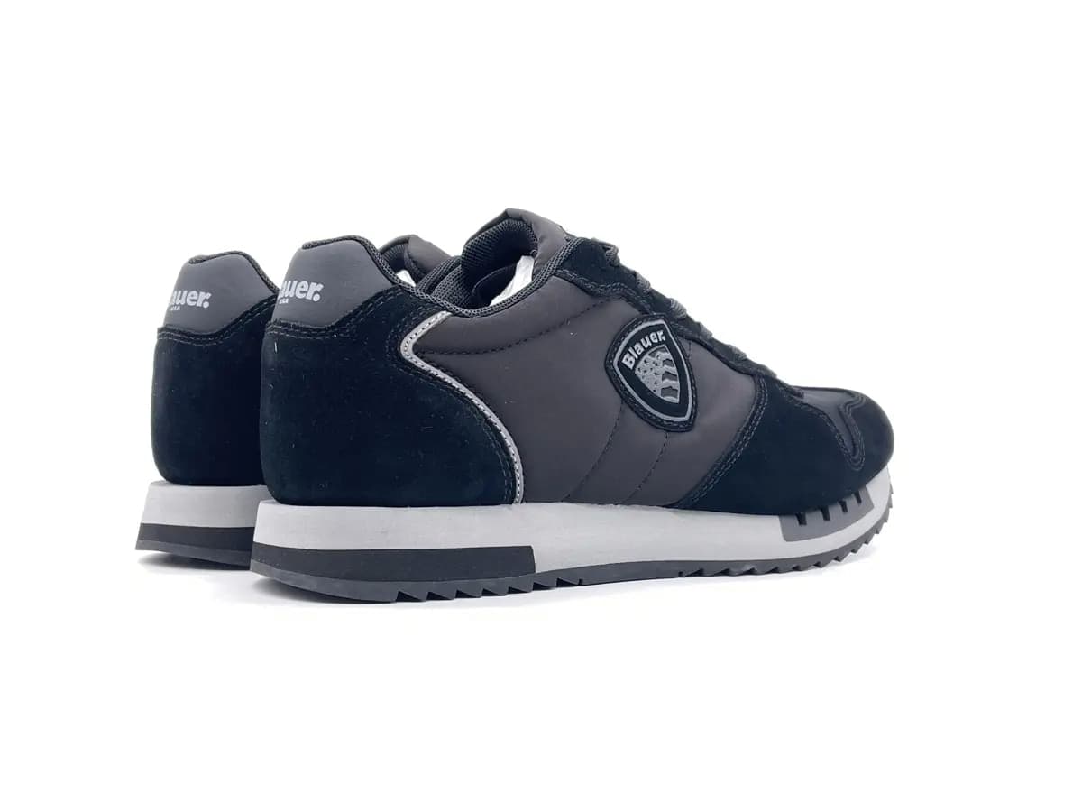 BLAUER Sneakers uomo QUEENS05 in camoscio e tessuto black in Sneaker casual Calzature Durello - Agna, commercioVirtuoso.it