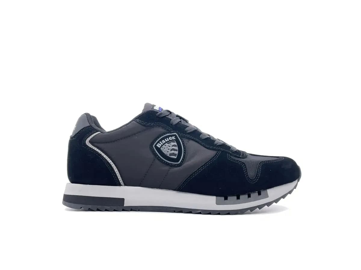 BLAUER Sneakers uomo QUEENS05 in camoscio e tessuto black in Sneaker casual Calzature Durello - Agna, commercioVirtuoso.it