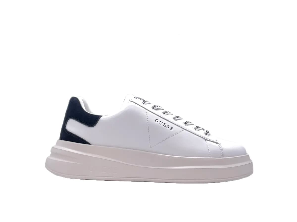 GUESS Sneakers Uomo white black con stringhe logate in Sneaker casual Calzature Durello - Agna, commercioVirtuoso.it
