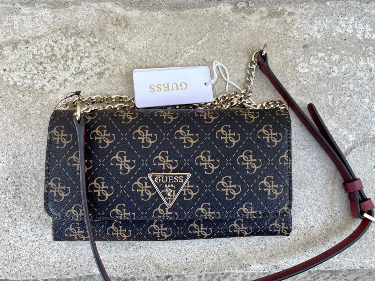 GUESS Borsa Pochette Portafogli Noelle Mini Brown - 3