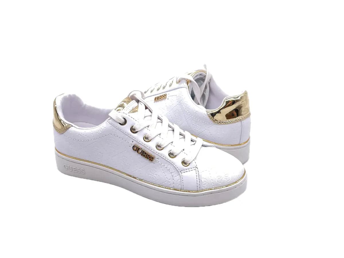 GUESS Sneakers Donna Bianco Gold in Sneaker casual Calzature Durello - Agna, commercioVirtuoso.it