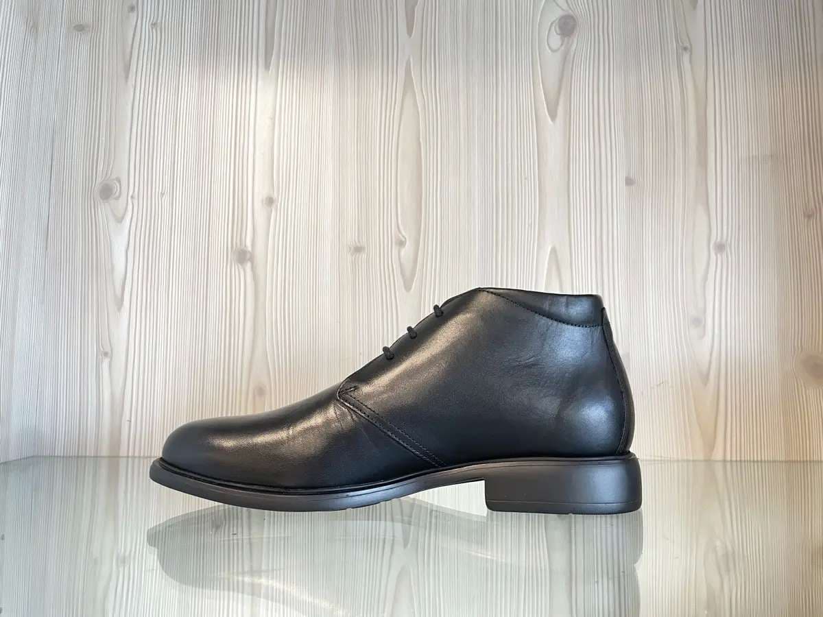 Fontana scarponcino uomo in pelle nera stringato Made in Italy - 4