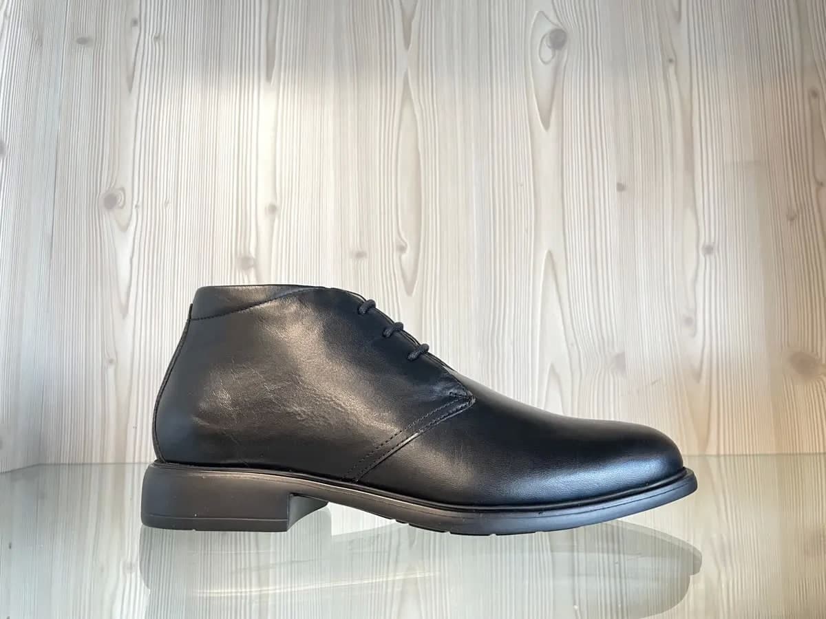 Fontana scarponcino uomo in pelle nera stringato Made in Italy in Scarpe stringate basse Calzature Durello - Agna, commercioVirtuoso.it