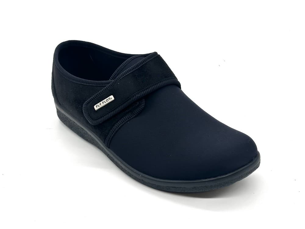 FLY FLOT Pantofola a strappo da uomo nera elasticizzata - 5