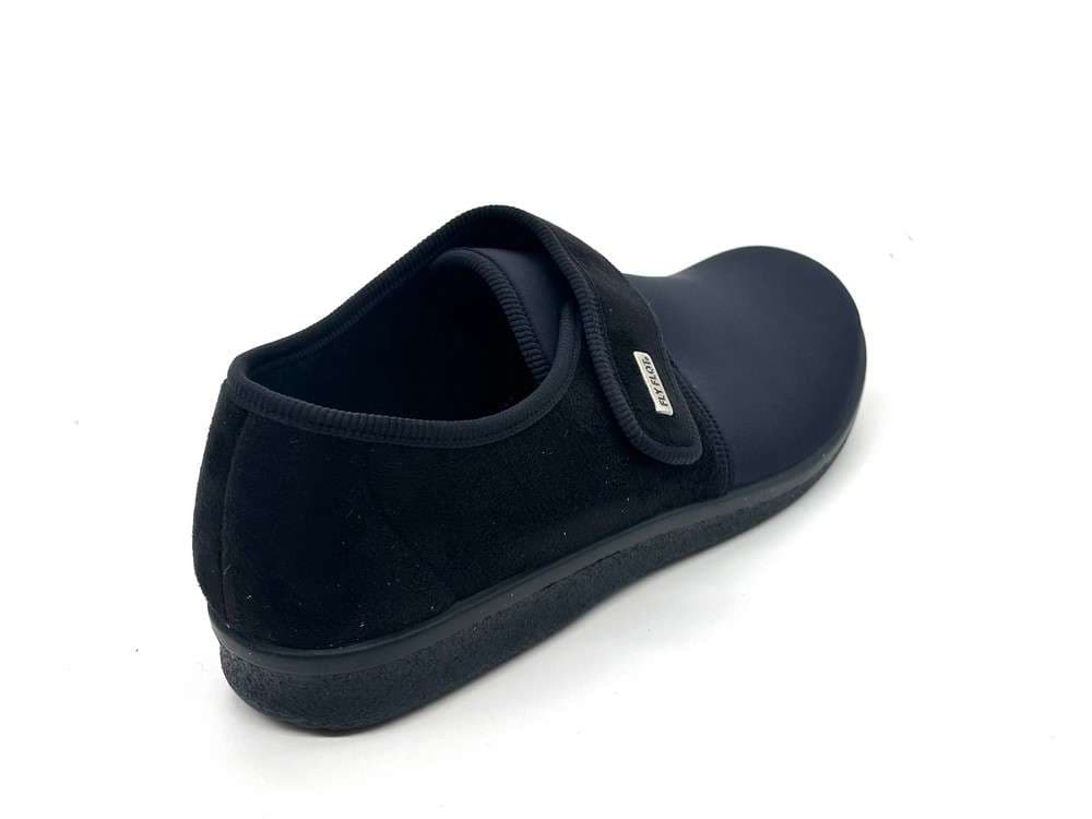 FLY FLOT Pantofola a strappo da uomo nera elasticizzata - 4