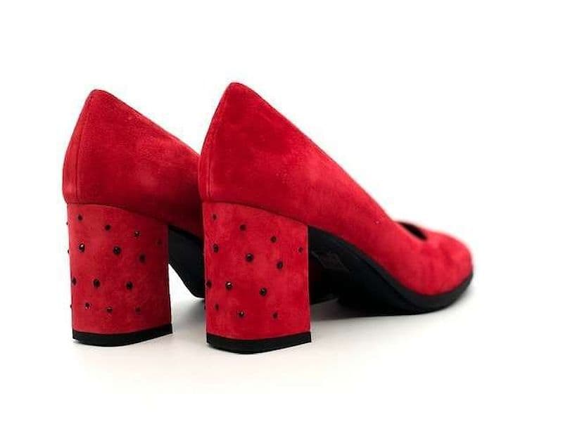 COLETTE Décolleté in camoscio rosso in Scarpe col tacco Calzature Durello - Agna, commercioVirtuoso.it
