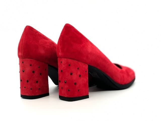 COLETTE Décolleté in camoscio rosso in Scarpe col tacco Calzature Durello - Agna, commercioVirtuoso.it