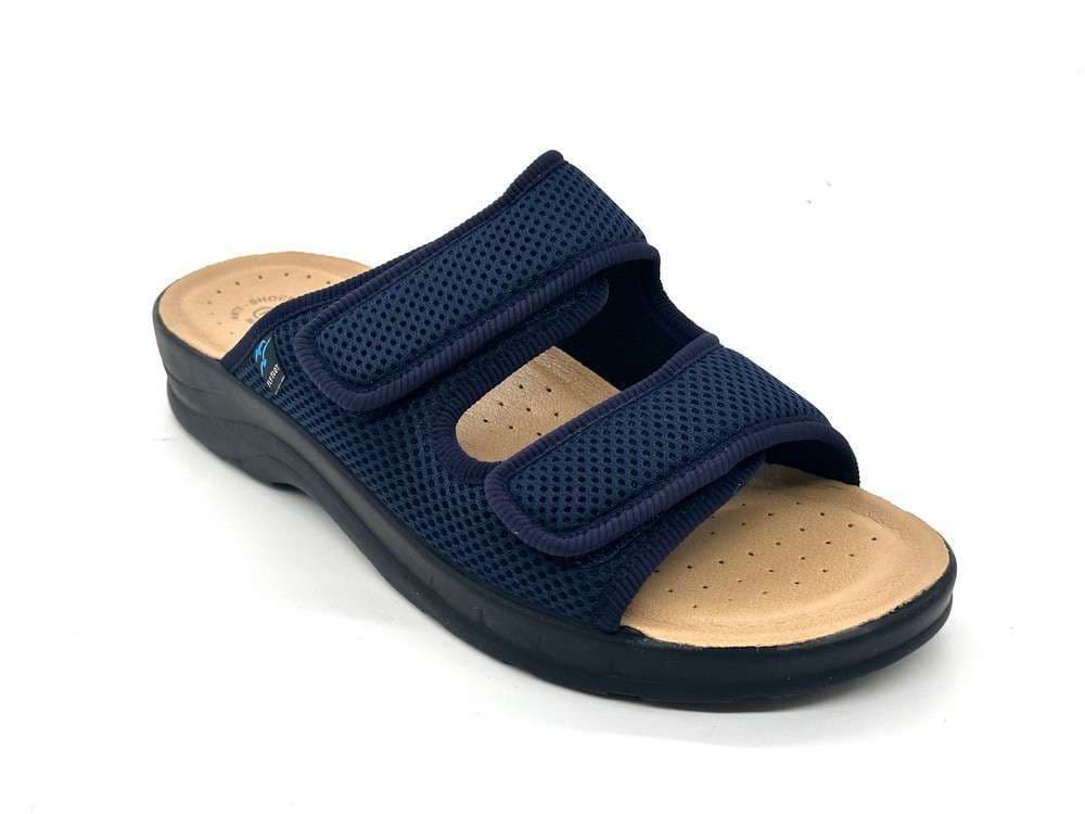 FLY FLOT Ciabatte uomo ALDENO con doppio strappo in tessuto blu in Pantofole Calzature Durello - Agna, commercioVirtuoso.it