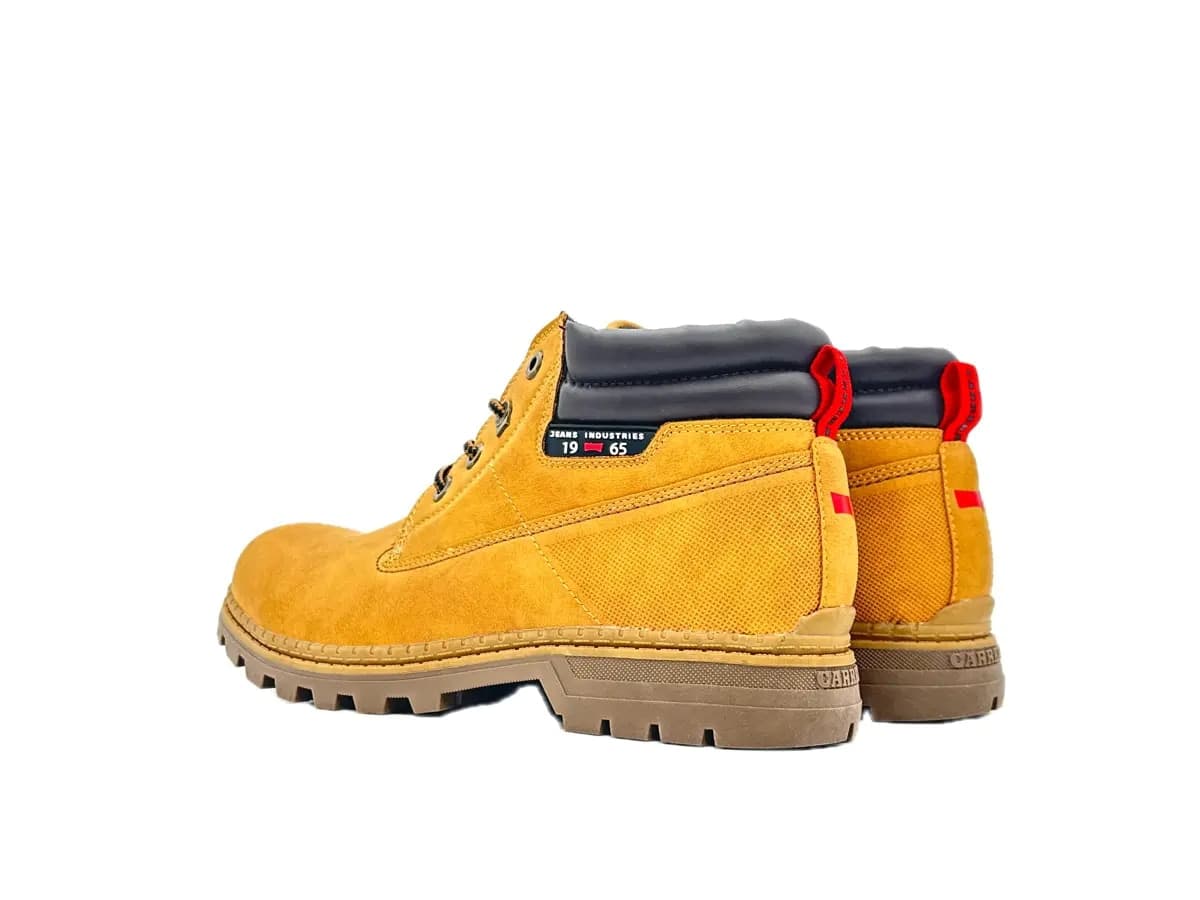 Carrera scarponcini uomo color cuoio in ecopelle con imbottitura e suola carrarmato in Stivali Calzature Durello - Agna, commercioVirtuoso.it
