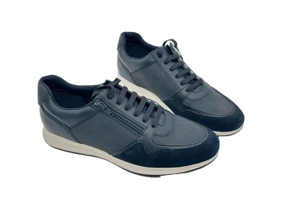 GEOX Sneakers uomo U AVERY A Nabuk Navy in Sneaker casual Calzature Durello - Agna, commercioVirtuoso.it