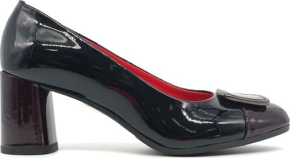 COLETTE Décolleté nero e bordò in pelle vernice in Scarpe col tacco Calzature Durello - Agna, commercioVirtuoso.it