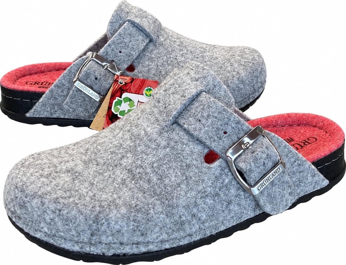 Grunland ciabatte chiuse donna Pila feltro lana rigenerata cenere amarena - 6