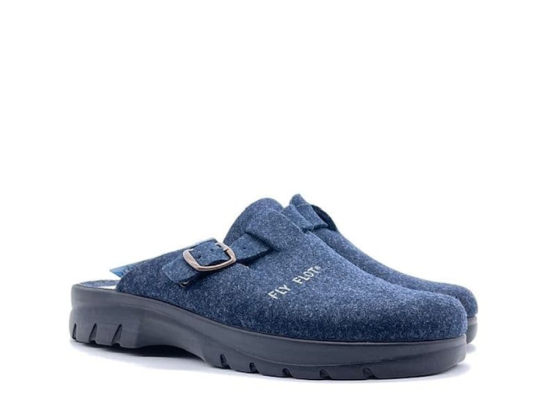 FLY FLOT Ciabatta Chiusa Uomo in lana cotta Blu - 5